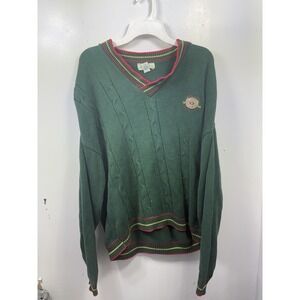 Medinah Country Club Sweater Knit Green Mens XL Retro Preppy Golf Vintage USA